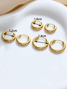 6PCS/Set 8mm/10mm/12mm/14mm/16mm/18mm Round Circle Stainless Steel Small Hoop Earrings For Women Cartilage Ear Piercing Jewelry
