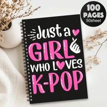 1pc K-Pop Spiral Notebook - Vibrant K-Drama Design With Headphone & Music Elements, 100 Pages, Suitable For Travel, Work, School Or As A Perfect Gift For Fans, Colleagues, Friends And Sisters, Ideal K-Pop Fan Gift