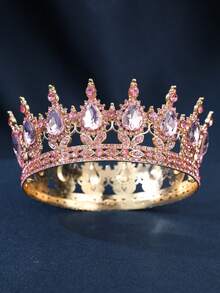 1件女士水钻装饰皇冠设计奢华头饰皇家皇冠新娘优雅头饰活动派对节日装扮头饰，准新娘，头冠 - 彩色 - 查看 20