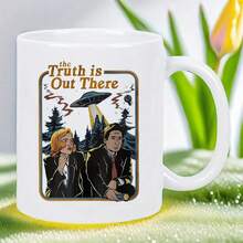 The  TV Series Inspired Mug - 11 Oz Ceramic Coffee Mug With Insulated Base, Spill-Proof Design And The  Theme (Mulder And Scully, Truth Is Out There) - Unique Gift For Fans, Hand Wash Only, Suitable For Office, Home, Travel Use - Ideal For Christmas, Valentine's Day, Birthdays, Independence Day - Tennessee Whiskey Style, Wide Mouth Design, Non-Slip Base - Must-Have For Whiskey Enthusiasts - 白色-11盎司 - 查看 4