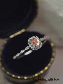 5 قطع مجموعة خواتم فاخرة عصرية أنيقة من الزركونيا المكعبة الاصطناعية، مناسبة للحفلات والزفاف والعروس، هدية عيد للنساء (بدون علبة هدايا) - فضي - مشاهدة 5