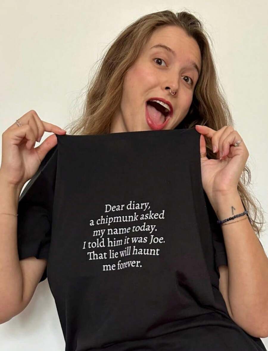 Damon Salvatore Funny Quote T-Shirt, Shirt, A Chipmunk Asked My Name Today Shirt - 黑色 - 查看 1