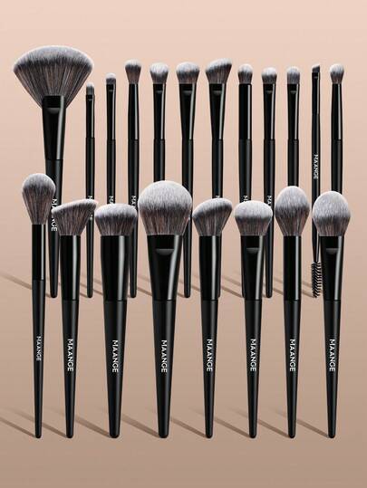 MAANGE 7/15/20/21pcs Soft Multifunctional Makeup Brush Set, Includes Face Brush, Powder Brush, Blush Brush, Concealer Brush, Contour Brush, Nose Brush, Eyeshadow Brush, Detail Brush, Foundation Brush, Highlighter Brush. High-Quality Synthetic Bristles, Durable, Suitable For Daily Facial Makeup, Can Be Used For Liquid, Cream And Powder Products. Can Be Used For Stippling, Blending And Facial Cleansing. Beauty Accessories, Great Gift For Women And Girls.
