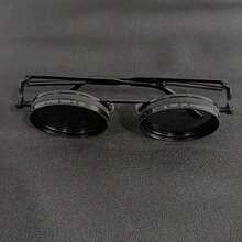 Men's Retro Spandex Style Rotating Sunglasses - Adjustable Brightness Steampunk Style Alloy Frame, Black And Gray Gradient Lenses, Travel And Fashion Accessories, Sunglasses, Party Sunglasses, Suitable For Bohemian Style Sunglasses - 銀色 - 查看 2