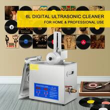 Limpiador ultrasónico 6L Limpiador ultrasónico de vinilo 7-12 pulgadas 8 discos Máquina de limpieza ultrasónica de vinilo 180W Limpiador ultrasónico de discos con rejilla de secado para tienda en casa - 6L 8 álbumes - Ver 2