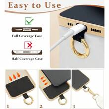 Clip And Go Strap For Phone With RFID Leather Wallet Crossbody Adjustable Cell Phone Strap Lanyard With Zippered Pouch