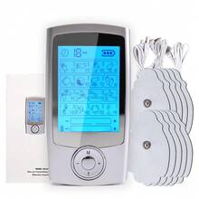 Electronic Pulse Massager 16 Modes 20 Intensities TENS Unit Digital Rechargeable LCD Display Full Body Massage Muscle Stimulator With 10pcs Electrode Pads - Silver - View 12