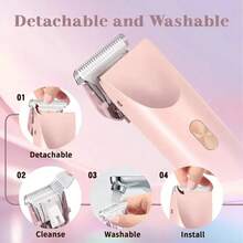 2-In-1 Women's Electric Shaver, Women's Electric Hair Trimmer, Women's Electric Bikini Trimmer, Suitable For Face, Arms, Legs And Body, Ideal New Year Gift - Home Style - View 9