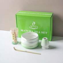 1pc/4pcs/7pcs Matcha Tea Set, Japanese Style Matcha Bowl With Spout, Matcha Whisk Holder, Ceramic New Matcha Whisk, Matcha Scoop, Tea Strainer, Tea Cloth, Holiday Gift Set, Christmas Gift