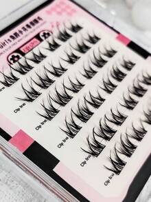 36 Büschel, 9-12 mm Länge, Wimpernstreifen mit Selbstklebefunktion, gekräuselt C/D, W-förmig gekräuselter Blütenblatt-Stil, Augen erscheinen größer, natürlich dicht, für Anfänger, lässige Trilogie, Cos simulierte Wimpern, Segmentierung, Cartoon-Stil