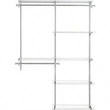 Configurations Deluxe Custom Closet Kit 48 Ft. Adjustable Metal Wire Shelving Titanium Finish Expandable Organization System Hardware Included For Home Closet Pantry Laundry Mudroom