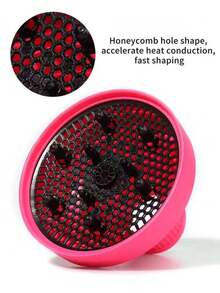 2/1pc Silicone Hair Dryer Diffuser, Universal Hair Dryer Diffuser Attachment In Black & Pink, Adjustable Temperature Resistant Diffuser, Hair Styling Tool Accessories - Multicolor - View 9