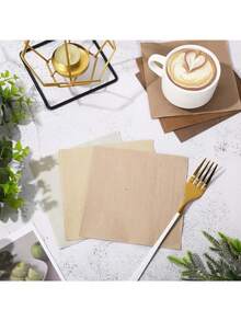 20/60/120片秋色棕色鸡尾酒餐巾秋季主题甜点餐巾裸棕色乳白色一次性饮料餐巾适用于秋季感恩节派对婚礼婴儿洗礼用品