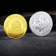 3/5/10pcs Alloy Plated Santa Claus Commemorative Coins For Christmas Eve, New Year Party Gifts, Decorations