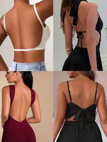 1pc Women's Sexy Backless Strapless Bra - Seamless Non-Transparent Cups, Adjustable Shoulder Straps, Thin Profile For Wedding, Formal, Evening Dresses - No Underwire Needed, Bridal Lingerie & Special Occasion Bras, Evening Wear Support, Modern Bra Design, Comfortable Fit Bra - trắng - Xem 6