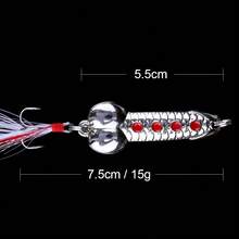 QXO金属勺形拟饵，冬季钓鱼装备，人造硬饵，亮片冰钓旋转亮片拟饵，勺形摆动拟饵 - 彩色 - 查看 12