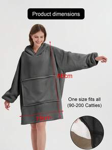 1 件大口袋连帽衫,可容纳宠物、热水袋和零食,加厚羊毛休闲电视毯宽松家居服,超大连帽毛毯运动衫,舒适温暖的羊毛毯,带袖子和大口袋,舒适的连帽毛毯可作为室内和室外的礼物 - 彩色 - 查看 5