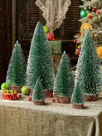 1/5pcs Christmas Decorations Mini Christmas Tree, Simulation Christmas Tree Christmas Decoration Christmas Home Table Crafts, Suitable For Christmas Hanging Decorations, Desktop Background Props Decorations, Gifts, Christmas Tree Ornaments Home Decor Room Decor Winter Christmas Decorations Home Christmas Gifts Christmas Decor