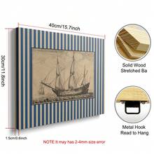 1pc Framed/Unframed Blue Striped Antique Boat Vintage Wall Art Poster Canvas Print Retro Sailboat Nautical Kids Room Decor Nursery Painting For Apartment,Living Room,Bedroom,Modern Home Decoration - Multicolor - View 12