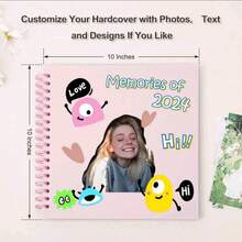 7x7 Inch/8x8 Inch/10x10 Inch DIY Scrapbook Album, 40 Pages/20 Sheets, Hard Cover Kraft Paper, Scrapbook Album, Wedding And Anniversary Family Memories - Pink - View 2