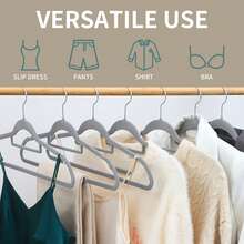 50 Piece Velvet Hanger, Clothes Hanger With Rotary Hook, Non-Slip, Non-Crease, Space Saving, 0.2 Inch Thick, 16.5 Inch For Long Coat, Shirt, Dress, Pants, Tie.Gray/Black/White/Red/Blue/Purple/Pink/Green