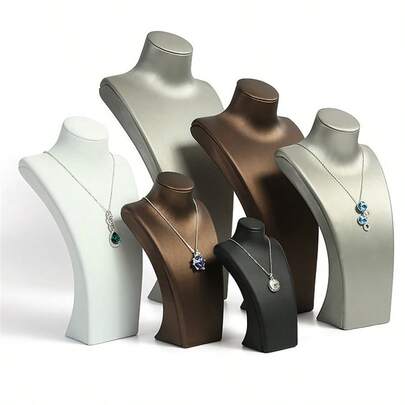 PU Leather Portrait Necklace Display Stand, Bust Mannequin, Jewelry Pendant Holder, Jewelry Photography Prop, Jewelry Storage Rack