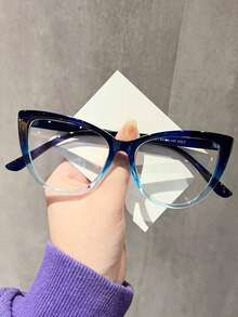 1pc/2pcs/3pcs Unisex Transparent Lens Fashion Cat Eye Leopard Print Non-Prescription Glasses, Suitable For Daily Computer, TV, Gaming, Mobile Phone Use To Relieve Eye Fatigue - rùa đồi mồi - Xem 4