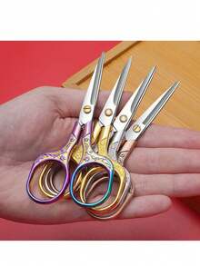 1pc Crafting Scissors - With Protective Cover, Tailoring Shears Suitable For Embroidery And Delicate Paper Cutting, Ideal For Handicrafts, DIY And Daily Use - Great For School, Office And Travel - Multicolor - View 5