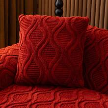 1pc Classic Soft Fleece Anti-Slip Sofa Pad - Suitable For Dogs, Plush, Universal - Sofa Cover For Bedroom, Office, Living Room Decor - Red - View 7