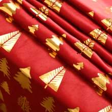 Camino de mesa de terciopelo con lámina de oro con 3 árboles, adecuado para Navidad, fiestas, eventos, decoración de mesa y sillas