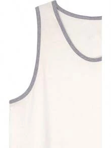 playera de tirantes para hombre, básica, casual, deportiva, para entrenamiento, gimnasio - clásico blanco gris - Ver 3