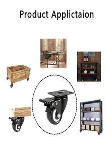 4pcs Swivel Casters With Brake, Heavy Duty Quiet Turning Directional Wheels, 1.25 Inch For Hand Truck, Small Cart, Trolley