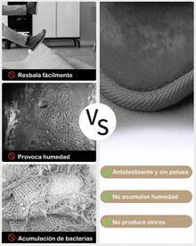 2 Piezas Alfombra de Baño de Espuma de Memoria Antideslizante Alfombra de Baño de Secado Rápido Alfombra de Microfibra Lavable aáquina Alfombra de Piso Súper Absorbente Suave - Gris Oscuro - Ver 4