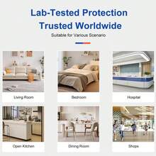 10 年传感器寿命烟雾报警器，火灾烟雾探测器，经 UL217 和 EN14604 认证，适用于家庭、学校、仓库、酒店、工厂、购物中心（不含电池） - 白色 - 查看 3