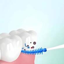 100支装牙线棒牙齿清洁牙缝刷牙线棒口腔卫生护理超细牙线 - 彩色 - 查看 3