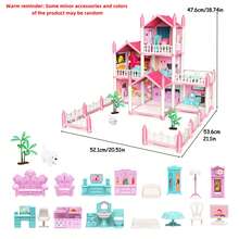 4/7/11/14 Rooms DIY Interactive Building Castle Dollhouse Set, Princess Castle Playhouse Toy, Suitable For Girls Pretend Play, Includes Furniture And Accessories, Gift Toy For Children 3-8 Years Old - Multicolor - View 15
