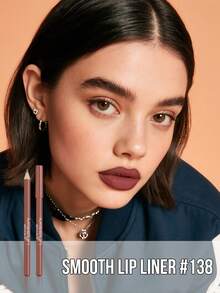 MISSLYN 1pc Smooth Lip Liner,Colorstay Longwear Rich Lip Pencil,Highly Pigmented Matte Lip Makeup,Soft Smooth Application Ultra Fine Natural Finish Lip Contour Pencil For Daily Wear,Party & Y2K Looks, Vegan & Cruelty-Free,Brand Beauty Cosmetics - 138 - View 3