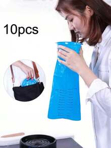 10 Pcs Disposable Portable Travel Vomit Bags - Leak-Proof, Foldable, Multi-Purpose PET Bags For Car, Outdoor, Sports & Emergency Use - Vibrant Colors (Blue, Green, Purple, White, Black, Red, Yellow, Orange, Pink, Teal, Light Blue), Travel Essentials | Secure Closure | Leakproof Design, Bags For Travel - Multicolor - View 2