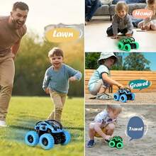 2 Pack Car Toys For 3 4 5 6 Year Old Boy Girl, Push And Go Cars Toys For Toddler Age 3-6, Monster Trucks Friction Vehicles Toy, 360° Rotating Stunt Car Toy For Kids Christmas Birthday Gifts - Multicolor - View 4