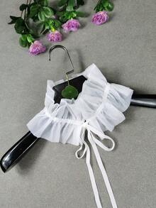 1pc Women's Multicolor Handmade Pleated Solid Color Bohemian Polyester Sweatshirt Hoodie, Fashion , Versatile For All Seasons With Detachable Collar