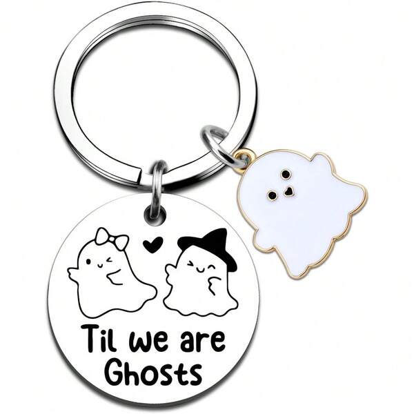 1 peça de chaveiros de cesta Boo para mulheres, homens, ele, ela, Halloween, S para mulheres, homens, adultos, chaveiro fantasma, chaveiros de cesta assustadores para adolescentes, meninas, melhores amigos, meu Boo, chaveiro para o Halloween, ideias de presentes de Natal para o dia mais doce