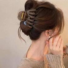 1 件简约大号发夹发爪，优雅发饰，女士爪夹发夹发夹发夹发夹发夹秋冬度假装女士
