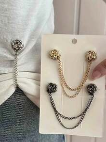 Set de 3 acortadores de manga de camiseta con flor de camelia, fijador de dobladillo ajustable con hebilla