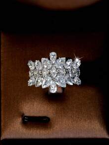 1 套浪漫方晶锆石流苏首饰套装，适合作为情人节礼物送给女士 - 查看 8