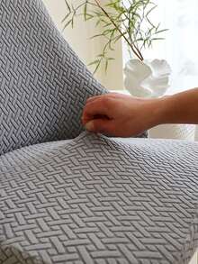 Bộ 1/4 tấm bọc ghế bành co giãn, bọc ghế ăn dệt jacquard, màu trơn, bọc toàn bộ ghế cong, bảo vệ ghế ngồi, thích hợp cho tiệc tùng, tiệc chiêu đãi, nhà bếp. - Màu Xám nhạt - Xem 6
