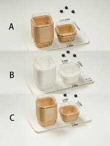 20pcs,Square Food Paper Cups, Christmas Cake Dessert Baking Packaging Box, Multi-Colored Paper Cupcake Cups With Lids Square Mold Baking Paper Cupcake Plate Packaging, Use Dessert Baking Paper Cupcake Cups Bowl White, Original Wood Color Paper Cupcake Packaging Box.