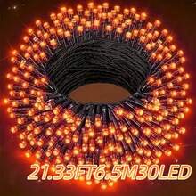 1 Pack Holiday Decoration Outdoor String Lights, Halloween Christmas Starry Lights, Solar Powered Yard Decor Lights - 8 Modes, Street Decor Lights, Solar Fairy Lights, Wrap Around Tree Lights, LED Outdoor String Lights, Patio, Garden, Party, Halloween Decoration Lights (Purple, Purple-Orange, Orange, Warm Color, Colorful)