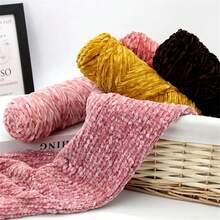 Polyester Chenille Yarn 1-Pack, 100g Each, Chunky Crochet Knitting Yarn In Assorted Colors For Crafts, Hats, Blankets, Scarves - Soft And Thick Wool Yarn For Beginner And Adult Crochet Projects