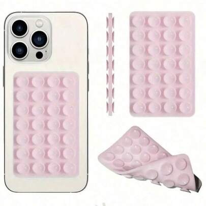 1 pieza Soporte de teléfono de ventosa de silicona gruesa de doble cara, adecuado para fundas de teléfono, soporte de teléfono adhesivo de manos libres. Aplicable a varios dispositivos, suministros esenciales para fiestas, mejor regalo para el Día de San Valentín, Navidad, Acción de Gracias, soporte de teléfono de ventosa de doble cara para el baño