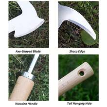 1pc L-Shaped Manual Crack Weeding Tool, Gardening Puller, Agricultural Bonsai Hand Tool - Wood Color - View 11